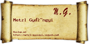 Metzl Gyöngyi névjegykártya